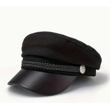 Imagem de Boina Militar Vintage Chapéu Quepe Estilo Britãnico Retrô - Asia, Pret