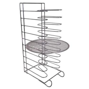Imagem de Suporte Organizador Para Pizza 25 A 35 Cm-10 Prateleiras - Ferro e Art