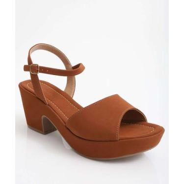 Imagem de Sandália Feminina Meia Pata Renata Mello Marrom-42059, Marrom, 34