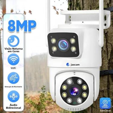 Imagem de Câmera PTZ Wifi Sem Fio De 8MP Com Lente Dupla Para Monitoramento Exte