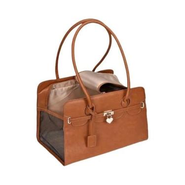 Imagem de Bolsa De Transporte De Luxo Em Couro PU Para Animais De Estimação, Bol