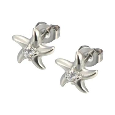 Imagem de Brincos De Estrela-do-mar Com Zircônia Estilo Oceano, Antialérgicos, E