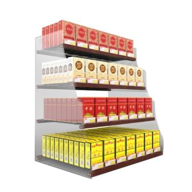 Imagem de Rack de exibição de varejo de vários níveis - organizador de cigarros, doces e produtos de 2/3/4/5 níveis para supermercados e lojas de varejo - Prateleiras versáteis de balcão de ponto de venda