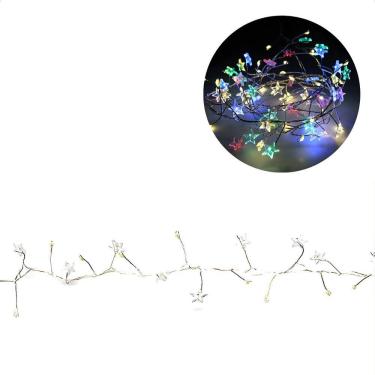 Imagem de Cordão Luminoso Natalino 1,8 Metros Led Estrelas Coloridas Taschibra