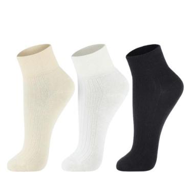 Imagem de Kit 3 Meias Cano Curto Lupo Adulto Feminino 4535-889, Sortido 0937, 34