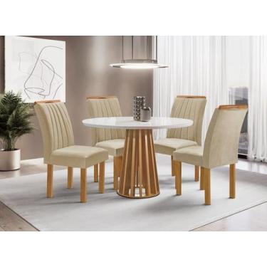 Imagem de Sala de Jantar 4 Cadeiras c Vidro 1,0m - Dublin - Sky Móveis