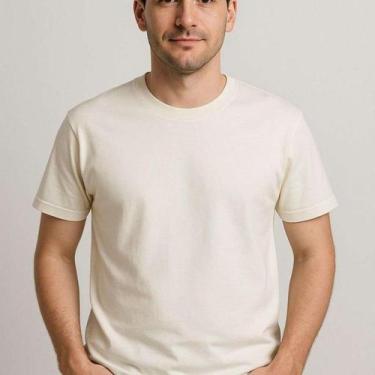 Imagem de Camiseta Básica Masculina 100% Algodão Lisa Premium Básica Casual Dia 