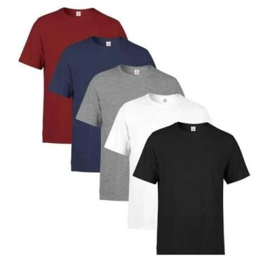 Imagem de Kit 5 Camisetas Básicas Masculina 100% Poliéster Cores Sortidas - Melh