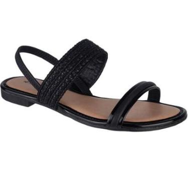 Imagem de Sandália Rasteira Calce Fácil Feminina Mississipi Preta MC242-Feminino