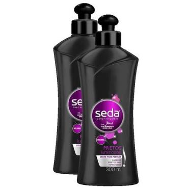 Imagem de kit 2 Seda Creme para Pentear Pretos Luminosos 300ml