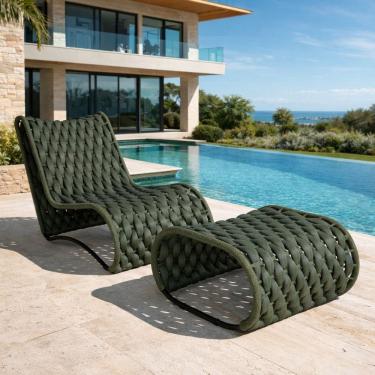 Imagem de Conjunto 1 Poltrona e 1 Puff Ibiza Verde