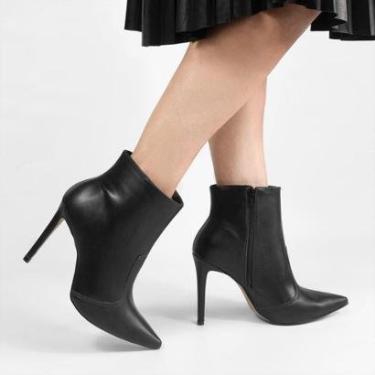 Imagem de Bota Salto Alto Bico Fino Natália Preto Preto 38-Feminino