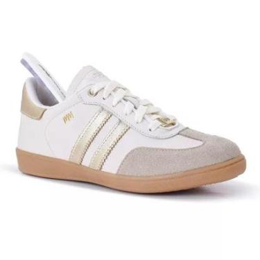 Imagem de Tênis Feminino Emma Marina Mello em Couro 12154 Branco/Preto 34-Feminino