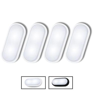 Imagem de 4 Luminárias Arandela Tartaruga Led 8w Jardim Muro IP65 Bivolt Branco 