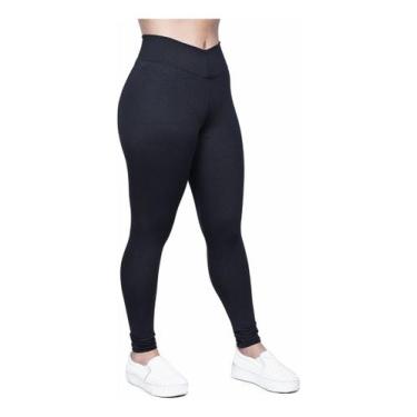 Imagem de Calça Legging Feminina Lisa Fitness Esportiva Preto - Techmalhas, Pret