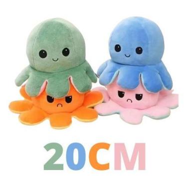 Imagem de Polvo Pelúcia Reversível Humor Bipolar Tiktok 20cm Sortido - Yinaite, 