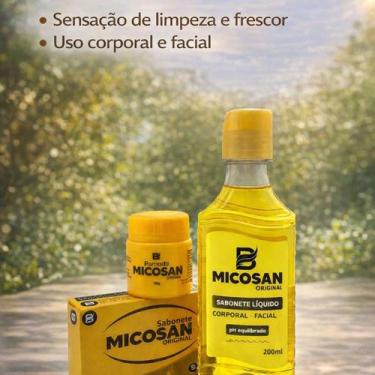 Imagem de Kit Micosan Original  Sabonete Líquido 200ml, Sabonete em Barra 90g e 