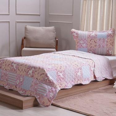 Imagem de Kit Colcha Solteiro Ultra Lisse New Kids Rolinho 160x220cm Unicórnio