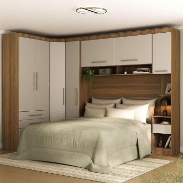 Imagem de Quarto 7 Portas 5 Gavetas Cab Cs Paris Master Luciane Móveis Avelã Pf-cinammon Pf