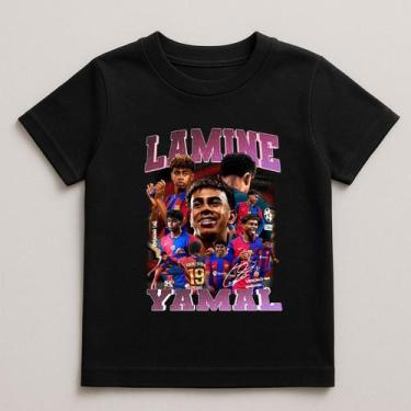 Imagem de Camiseta Infantil Lamine Yamal Barcelona 100% Algodão - Mil Camisetas,