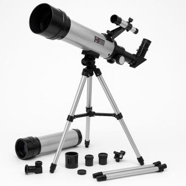 Imagem de Telescópio Astronômico Profissional 60X 50MM Tripé Ajustável para Observação da Lua e Estrelas Preto Yeet