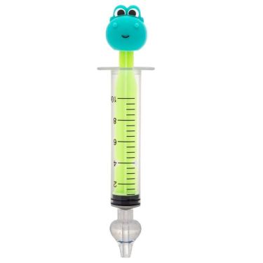 Imagem de Lavador Nasal Infantil Seringa Dino para Alívio de Congestão com Bico de Silicone Macio Verde OEM