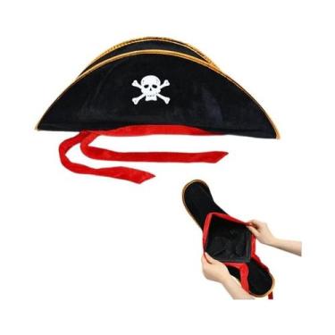 Imagem de Fantasia De Pirata Infantil Para O Halloween, Chapéu Com Fitas Vermelh