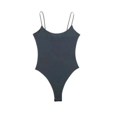 Imagem de Body Sexy Feminino Sem Costas Branco E Preto Justo Macacão Lingerie 20