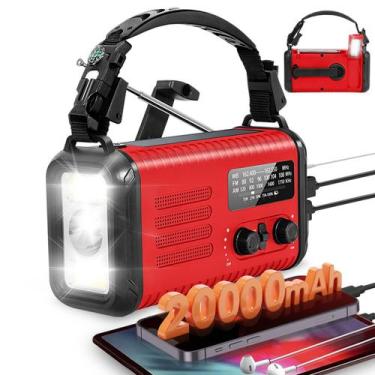 Imagem de Rádio de Emergência com Manivela Echainstar 20000mAh Solar