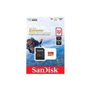 Imagem de Cartão de Memória Micro SD SanDisk Extreme 32GB 100Mbs - SDSQXAF-032G-