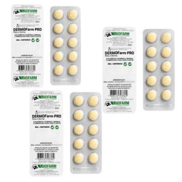 Imagem de Kit 3un Suplemento CãesGatos Dermofarm Pro PeloDerme Blister - Biofarm
