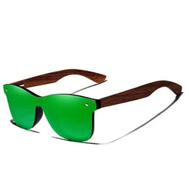 Imagem de Óculos de Sol Masculino Kingseven Hastes de Madeira com Proteção Lentes Polarizados UV400 W5504F (C3)