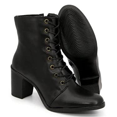 Imagem de Bota Feminina cano curto couro firenze 9032 Griffe preto Cor:Preto;Tamanho:34;Genero:Feminino