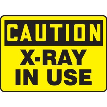 Imagem de Accuform MRAD642VS Placa de Segurança de Vinil Adesivo, Lenda "Caution X-RAY in USE", 17,78 cm Comprimento x 25,4 cm Largura x 0,01 cm Espessura, Preto sobre Amarelo
