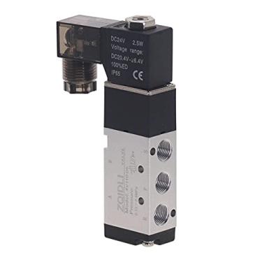 Imagem de 4v110-06 5 Way 2 Posição 1/8"Válvula de solenóide pneumática DC24V 12V AC 110V AC220V com encaixe de 4mm / 6mm / 8mm YYDFPIIA (Color : ONLY 4V110-06 Led, Specification : DC12v)