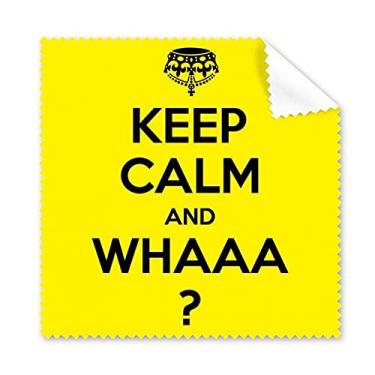 Imagem de Pano de limpeza amarelo com citação Keep Calm and Whaaa, 5 peças