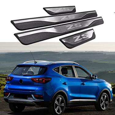 Imagem de GZBFTDH Proteção de Peitoril Soleira da Porta, para MG ZS Carro Acessórios, Aço Inoxidável Kick Plate Guard de Pedal de Limiar Protetor, Peças para Automóveis