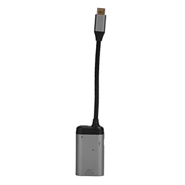 Imagem de Cabo adaptador USB C para DP, fonte conversor de carregamento PD 100W, liga de alumínio 8K 60Hz saída de vídeo