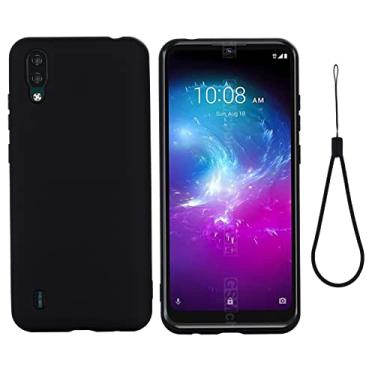 Imagem de YUNCHAO Caixa de telefone Para ZTE A5 2020 Pure Color Liquid Silicone à prova de choque capa de cobertura completa capa para celular