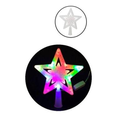 Imagem de Estrela Ponteira Led 17,5 Cm Enfeite Árvore De Natal Bivolt 127-220V