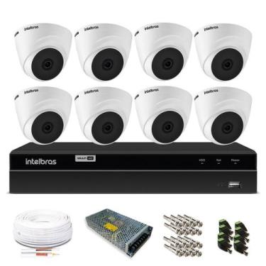Imagem de Kit Monitoramento Intelbras Com 8 Câmeras De Segurança Dome 720P