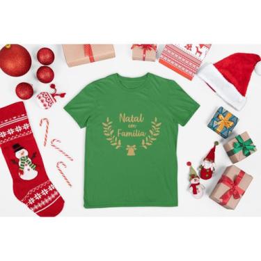 Imagem de Camiseta Natal Em Família Natal Feliz Natal Papai Noel Verde Bandeira