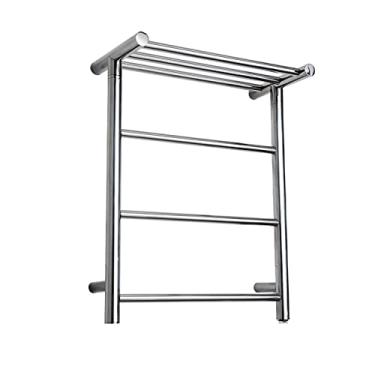 Imagem de Toalheiro de aquecimento elétrico inteligente barra de toalha de banheiro aquecimento elétrico temperatura constante secagem livre toalheiro de perfuração, prata