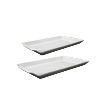 Imagem de Travessa Rasa Grande E Pequena Em Porcelana 36 E 30 Cm - Porcelanas M&