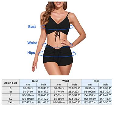 Imagem de Tingpai Conjunto de biquíni fe no duas peças biquíni com co ão e co ão ajustável biquíni roupa de banho