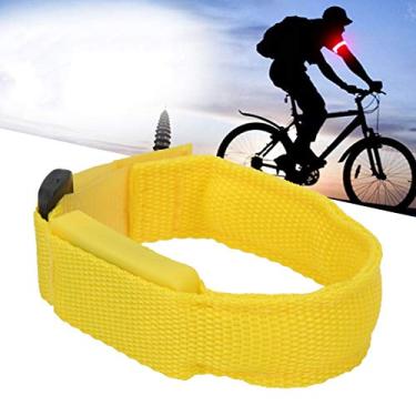 Imagem de Faixa de braço LED, cinto refletivo de 24x2 cm pulseira de luz de nylon ajustável segurança noturna para homens mulheres (amarelo)