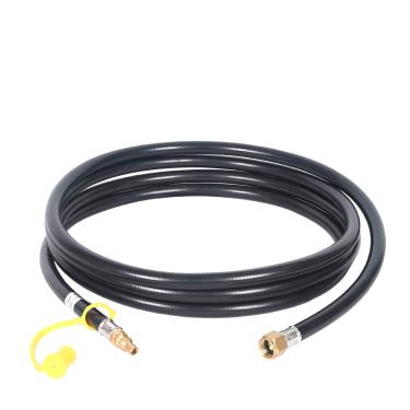 Imagem de GasSaf Mangueira de propano de conexão rápida RV de 3,5 m para fogão de chef de acampamento e conexão de lareira portátil, encaixe fêmea de 3/8" x plugue macho de fluxo total de 1/4"