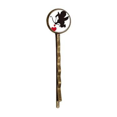 Imagem de Love Cupido Angel Heart Pattern Retro Metal Hair Bobby Pin Headwear