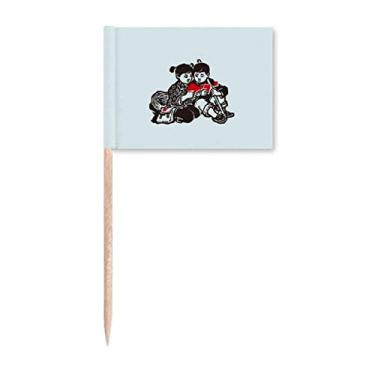 Imagem de China Red Education Propaganda Study Toothpick Flags Marker Topper Decoração de Festa