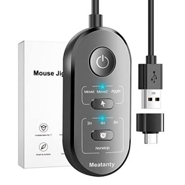 Imagem de meatanty Mouse 3 em 1 Jiggler USB Mover com temporizador, seleção de modo separado e botão ON/OFF, mouse Shaker Wiggler suporta várias faixas, sem driver e Plug & Play mantém o PC ativo